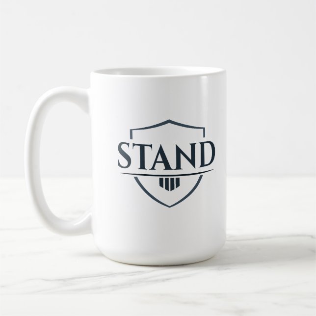 Fette „STAND“ inspirierende christliche Tasse (Links)