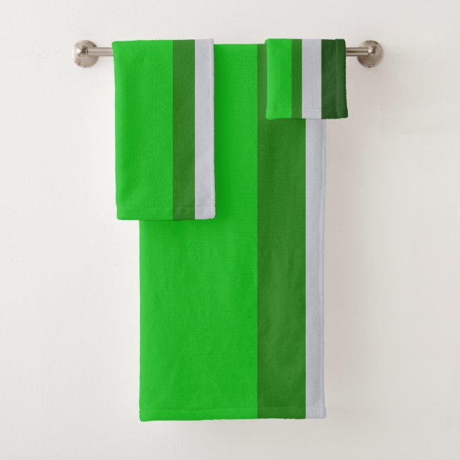 fette Streifen grün grau Badhandtuch Set (Insitu)