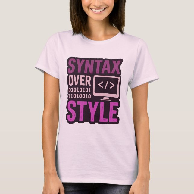 Fette Syntax Über Style Retro-Grafik T-Shirt (Vorderseite)