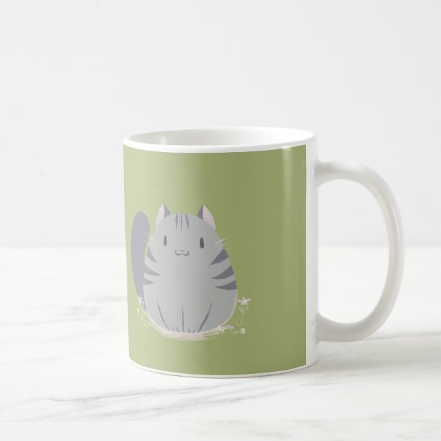 Fette Tabby-Katzen-Tasse Kaffeetasse (Rechts)