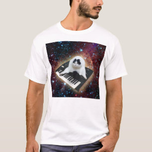 Fette Tastatur-Raum-Katze T-Shirt