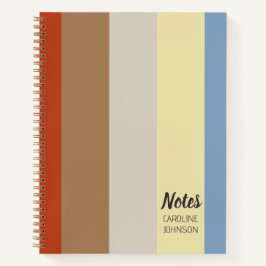 Fette Terrakotta-Braun-Gelb-Streifen Personalisier Notizbuch