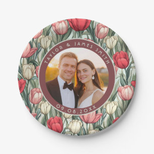 Fette Tulip Paper-Teller für Hochzeiten Erinnerung Pappteller