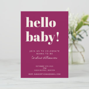 Fette Typografie Berry Moderne Süße Babyparty Einladung