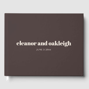 Fette Typografie Braune Moderne Hochzeit Individue Gästebuch