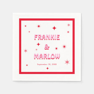 Fette Typografie Bright Pink Red Modern Wedding Serviette