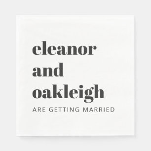 Fette Typografie Einfache Fun White Moderne Hochze Serviette