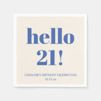 Fette Typografie Elfenbeinblau Moderne 21. Geburts