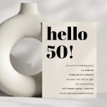 Fette Typografie Ivory Moderne 50. Geburtstagspart Einladung<br><div class="desc">Fettformatik Ivory Moderne 50. Geburtstagsparty Einladung</div>