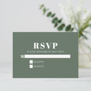 Fette Typografie Minimalist Rosa Grün Bat Mitzvah RSVP Karte