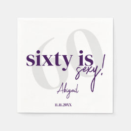 Fette Typografie mit Kalligrafie 60. Geburtstagspa Serviette