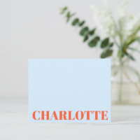 Fette Typografie Personalisiert Blau Orange Name
