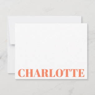 Fette Typografie Personalisierter Oranger Name Mitteilungskarte