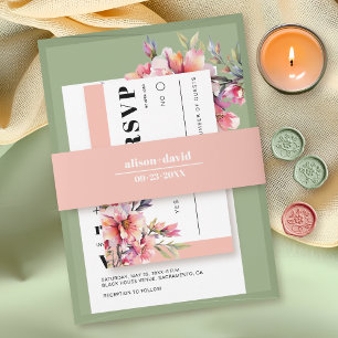 Fette Typografie pfirsichrosa minimalist Wedding Einladungsbanderole