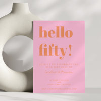 Fette Typografie Pink Orange Moderner 50. Geburtst