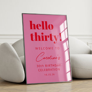 Fette Typografie Pink Rot Moderne Geburtstagsbegrü Poster
