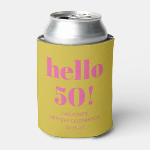 Fette Typografie Pink Yellow Moderne 50. Geburtsta Dosenkühler