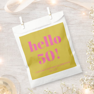 Fette Typografie Pink Yellow Moderne 50. Geburtsta Geschenktütchen