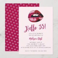 Fette Typografie Rosa Lippen Moderne 35. Geburtsta