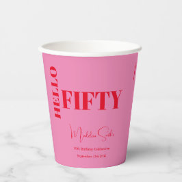 Fette Typografie Rosa Moderne 50. Geburtstag Pappbecher