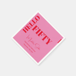 Fette Typografie Rosa Moderne 50. Geburtstag Serviette