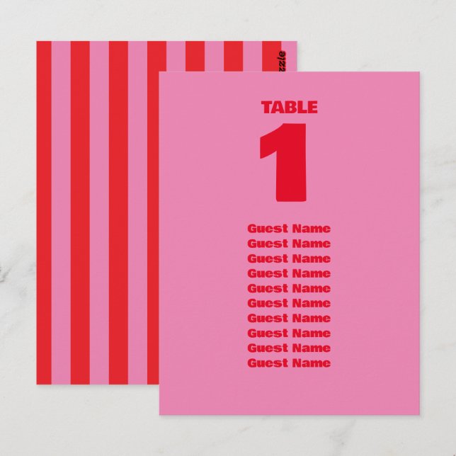 Fette Typografie, rosa und rote Hochzeitszeichen Postkarte (Vorne/Hinten)