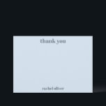 Fette Typografie Sanftes Blau Moderne Bat Mitzvah  Dankeskarte<br><div class="desc">Dieses personalisierte Dankeschön-Design zeigt einen sanften eisblauen Hintergrund mit einfacher, moderner Typografie und einem sauberen Layout. Es wurde für Bat Mitzvahs, Geburtstage und Jubiläen konzipiert und eignet sich hervorragend, um nach der Veranstaltung Dankesnachrichten zu versenden. Die kühle staubige blaue Farbe passt leicht zu passenden Einladungen und Dekorationsartikeln. Eine elegante Möglichkeit,...</div>