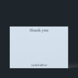 Fette Typografie Sanftes Blau Moderne Bat Mitzvah  Dankeskarte<br><div class="desc">Dieses personalisierte Dankeschön-Design zeigt einen sanften eisblauen Hintergrund mit einfacher, moderner Typografie und einem sauberen Layout. Es wurde für Bat Mitzvahs, Geburtstage und Jubiläen konzipiert und eignet sich hervorragend, um nach der Veranstaltung Dankesnachrichten zu versenden. Die kühle staubige blaue Farbe passt leicht zu passenden Einladungen und Dekorationsartikeln. Eine elegante Möglichkeit,...</div>