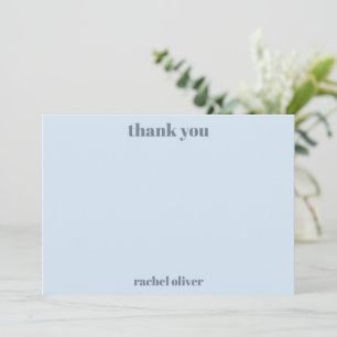 Fette Typografie Sanftes Blau Moderne Bat Mitzvah  Dankeskarte