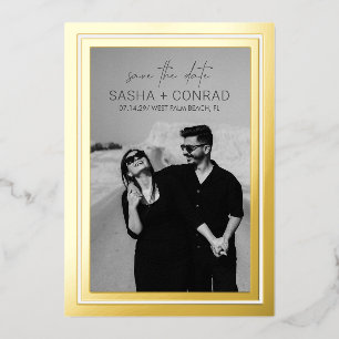 Fette Umrandung Foto Moderne Hochzeit Termin vorme Folieneinladung