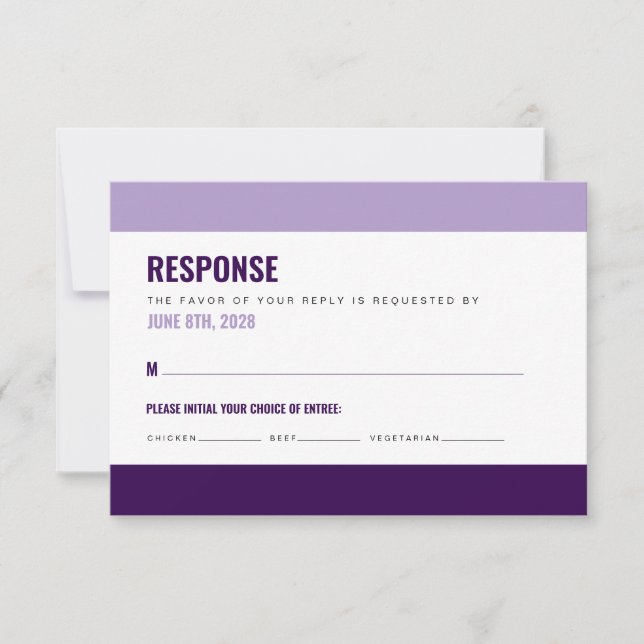 Fette und farbige RSVP-Karte RSVP Karte (Vorderseite)