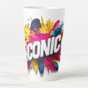 Fette weiße "ICONIC"-Textfarbe Spritzlack Milchtasse