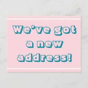 Fette "Wir haben eine neue Adresse!" Postkarte