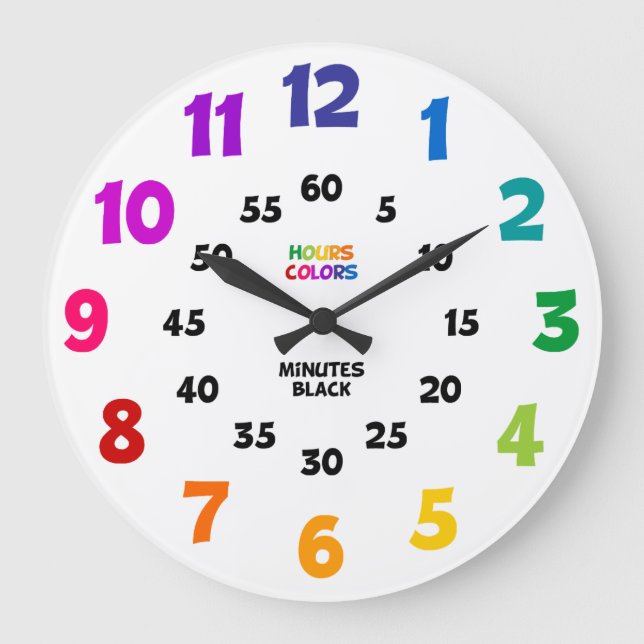 Fette Zahlen lernen Zeitklassenzeitwand zu erzähle Große Wanduhr (Vorderseite)