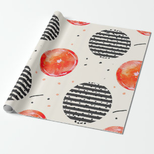 Fette Zitronenscheibenstreifen (10) Geschenkpapier
