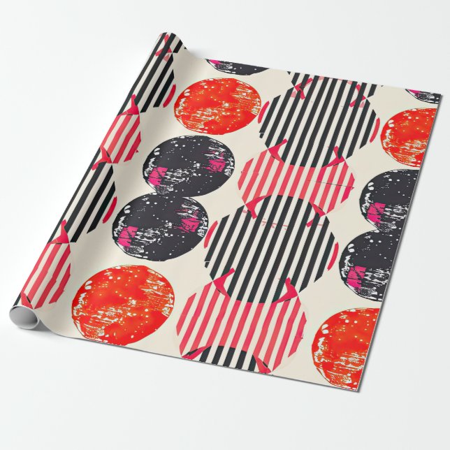 Fette Zitronenscheibenstreifen (7) Geschenkpapier (Ungerollt)