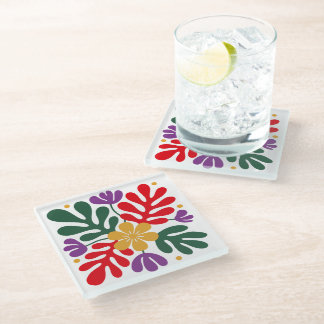 Fetter abstrakter Untersetzer im floralen Matisse-
