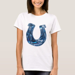 Fetter Blaue Wasser Text Design T-Shirt
