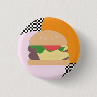 Fetter Burger Kariert Pink Orange Schwarz Button