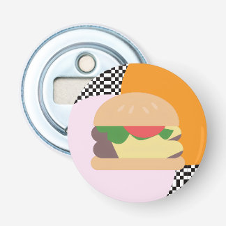 Fetter Burger Kariert Pink Orange Schwarz Flaschenöffner