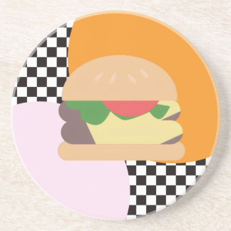 Fetter Burger Kariert Pink Orange Schwarz Getränkeuntersetzer