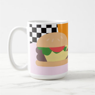 Fetter Burger Kariert Pink Orange Schwarz Kaffeetasse