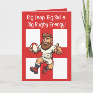 Fetter England Rugby Leap Motif Karte