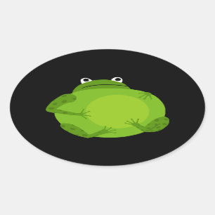 Fetter Frosch-Aufkleber Ovaler Aufkleber