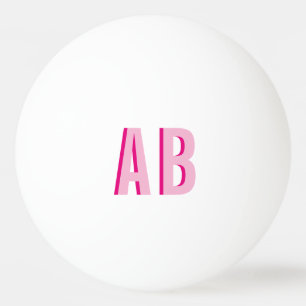 Fetter, gestapelter rosa 2-Buchstaben-Monogramm Tischtennisball