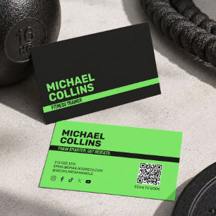 Fetter grüner Fitness-Trainer modern Visitenkarte
