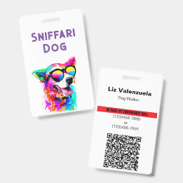 Fetter Haustiersitter Hundespaziergang QR-Code Not Ausweis