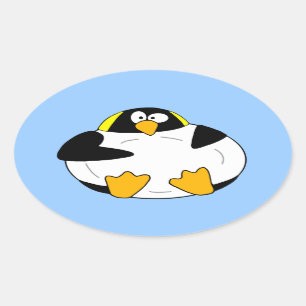 Fetter Kaiser-Pinguin-Aufkleber Ovaler Aufkleber