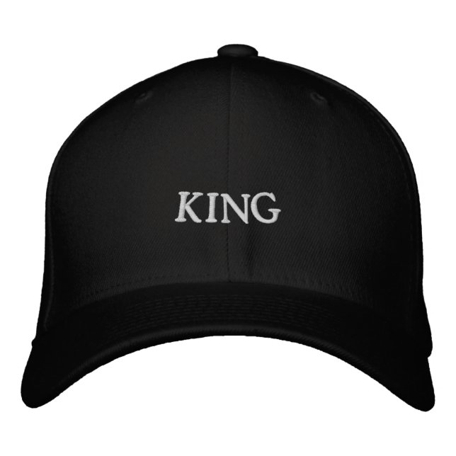 Fetter König Custom-Text Basic Flexfit Casual-Mütz Bestickte Baseballkappe (Vorderseite)