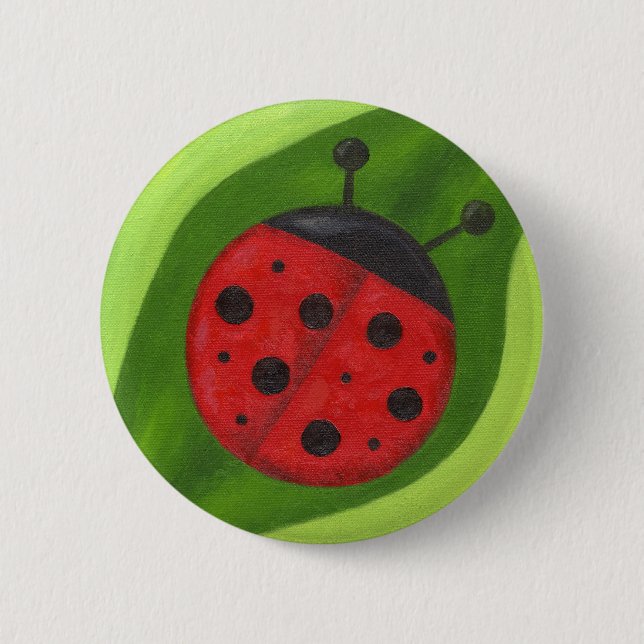 Fetter Marienkäferknopf Button (Vorderseite)